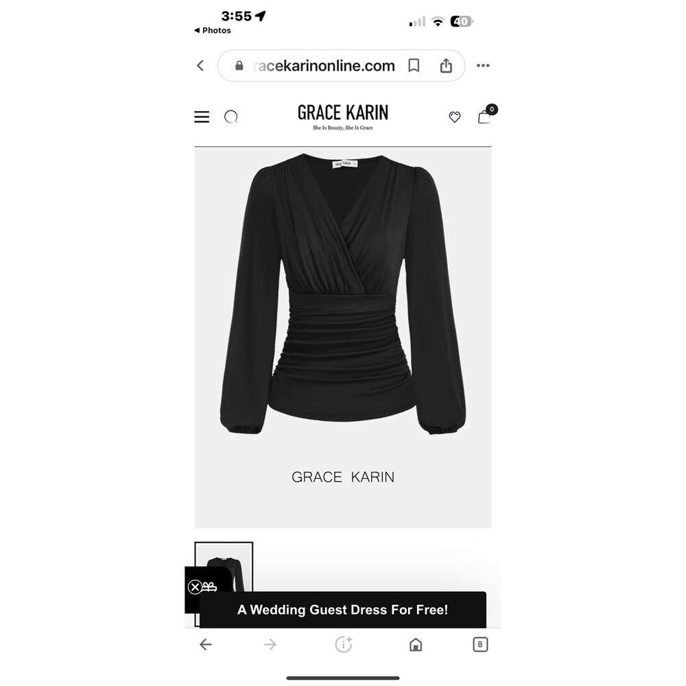 GRACE KARIN Ruched Long Lantern Sleeve Tops NWT sz 2xl